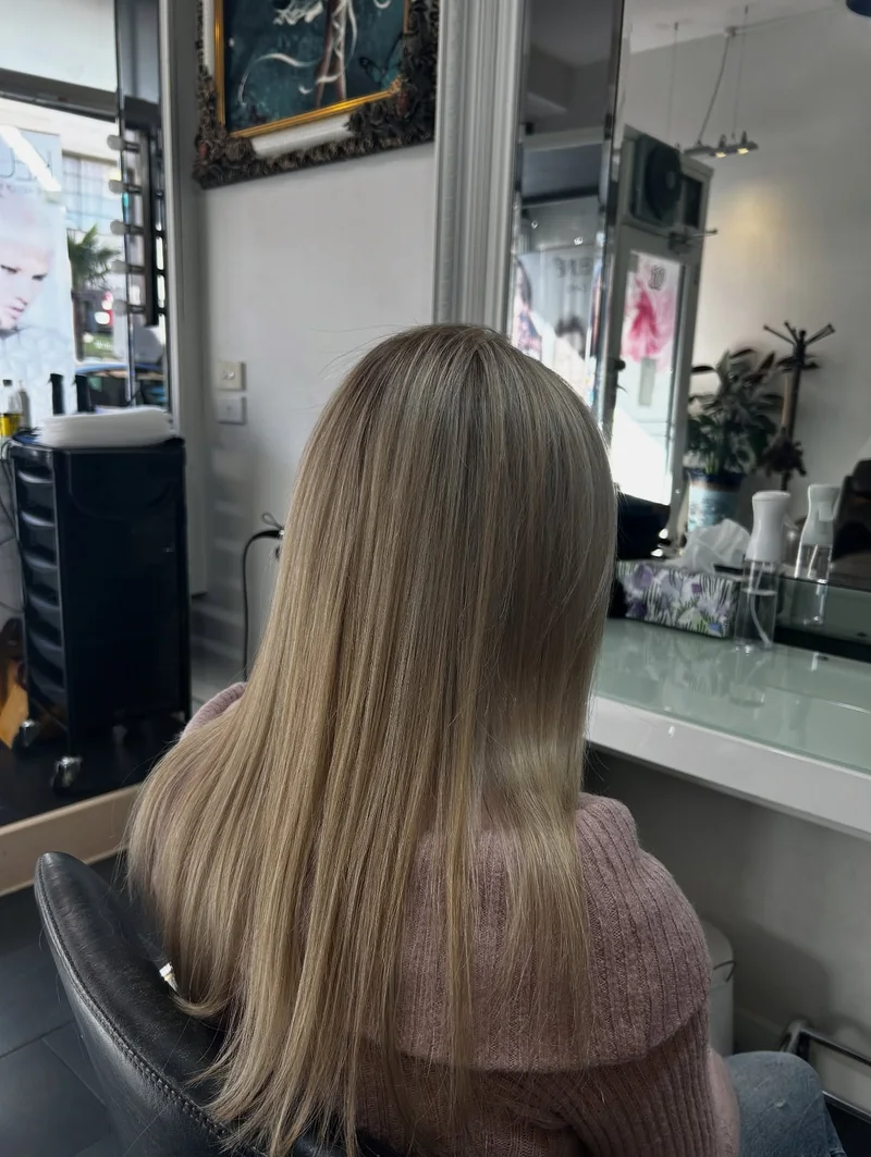 Even ash blonde colour result after correction at Akila in Oakleigh